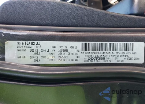 2015 Dodge Durango R/T from USA, damaged, VIN 1C4SDHCT9FC946039